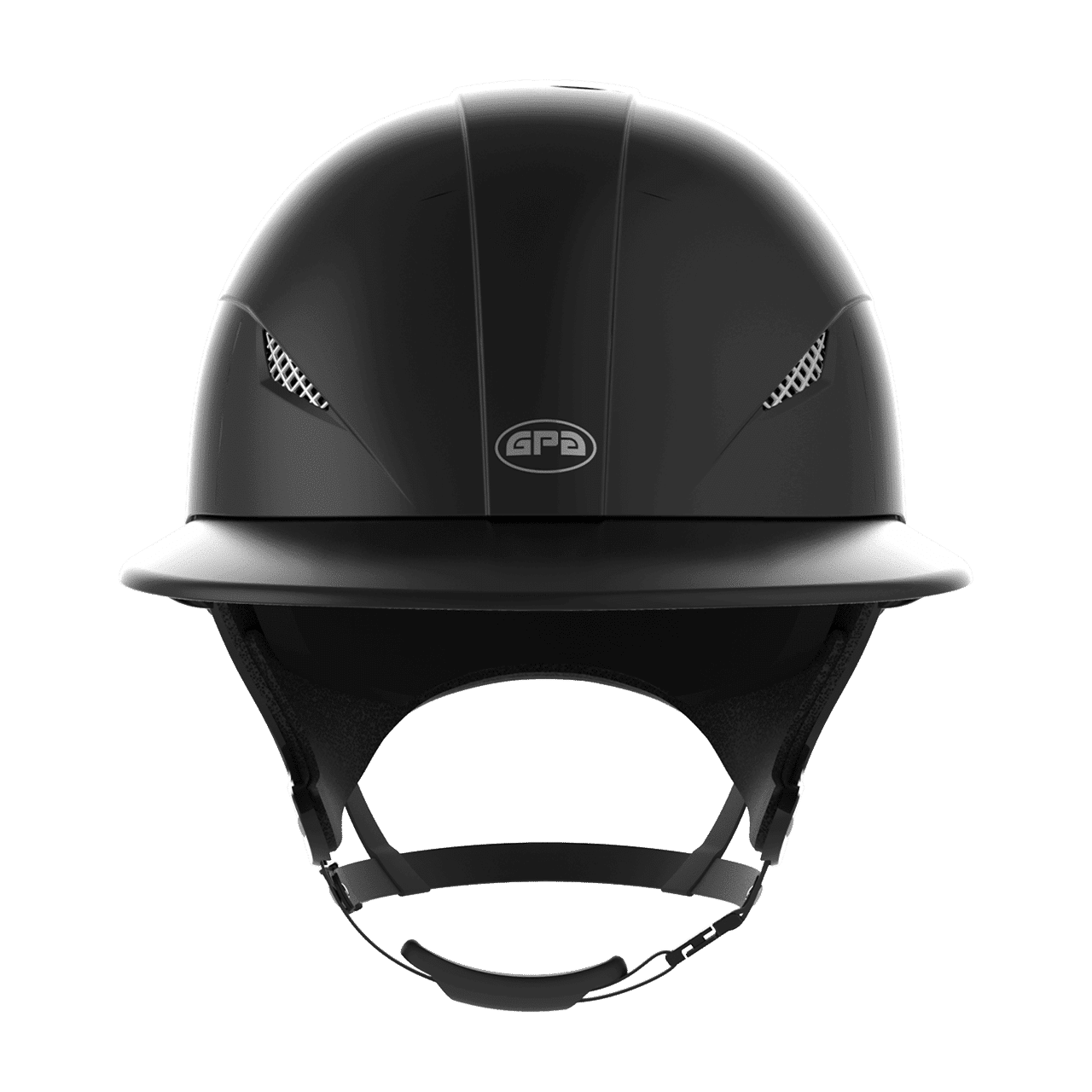 GPA EASY FIRST LADY BLACK MATT RIDING HELMET, FRONT VIEW