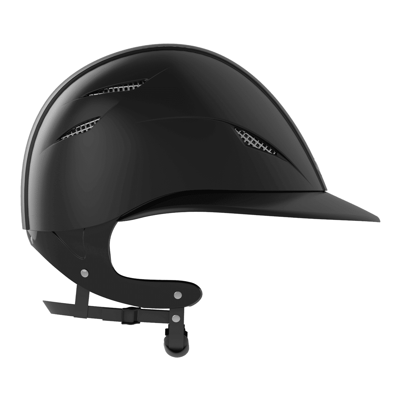 GPA EASY FIRST LADY BLACK MATT RIDING HELMET, SIDE VIEW